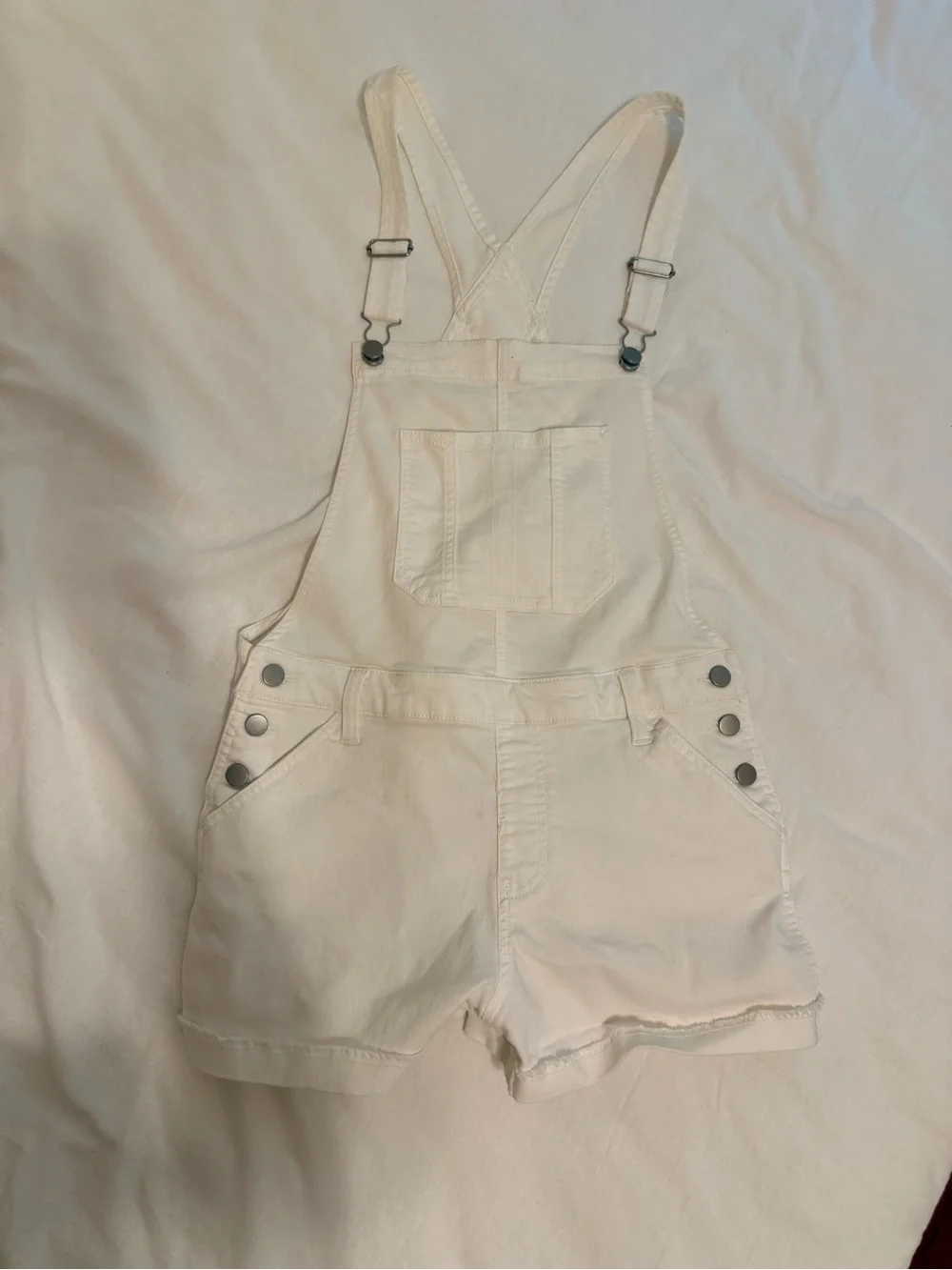 NOBO White Relaxed-Fit Short Overalls